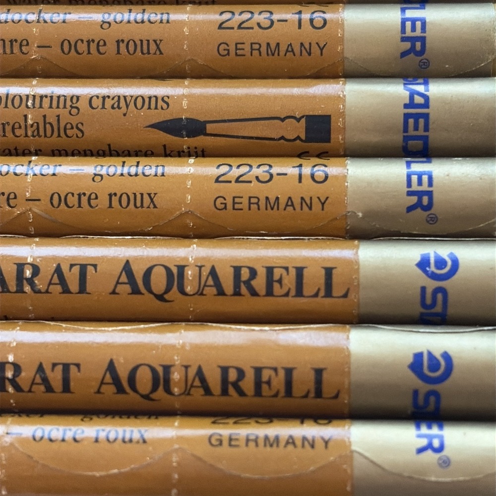 Vintage Staedtler Karat Aquarell 223-16 Watercolor Crayons Golden Ochre Germany - Picture 9 of 11